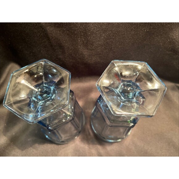 Set of 2 FOSTORIA VIRGINIA" Light Blue Goblets Stemware Glasses 6.75”X3.5” - Picture 6 of 8